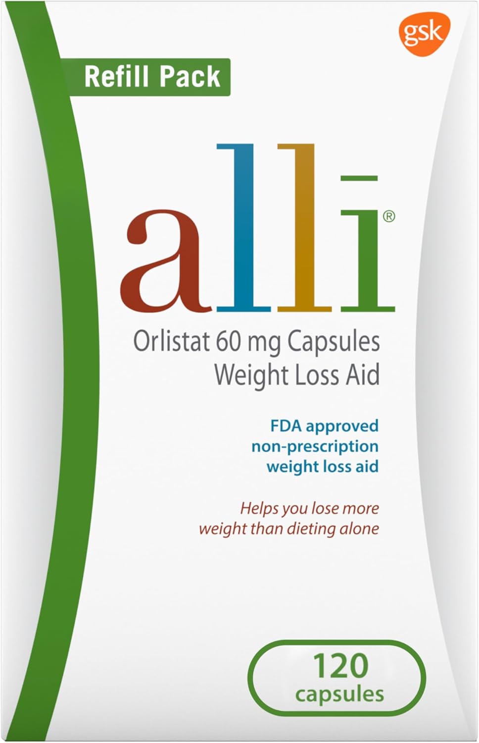 Clearly displays the product packaging and key information about the weight loss supplement to inform potential buyers.