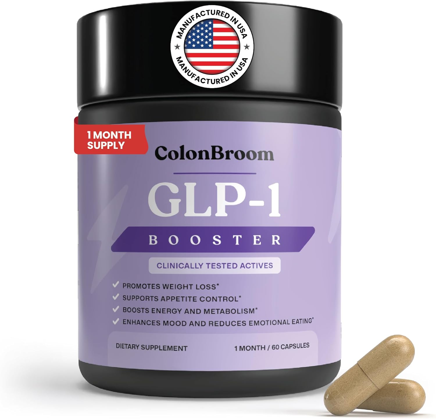 Showcases the product packaging and highlights key benefits to attract health-conscious consumers looking for weight management solutions.
