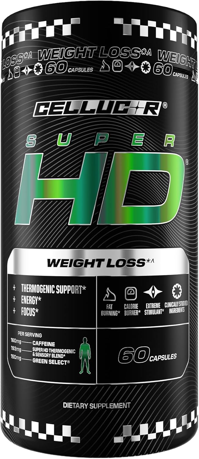 Showcases the product packaging to highlight the weight loss supplement and its key benefits. Uses a checkered pattern to create visual interest and reinforce the brand's sporty or high-performance…