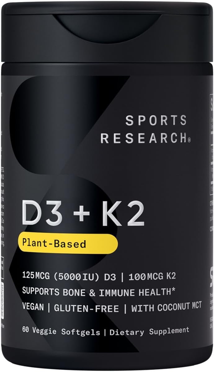 Clearly displays the product packaging to show the supplement type and brand. Highlights key product features like plant-based, vegan, and gluten-free to appeal to health-conscious consumers.