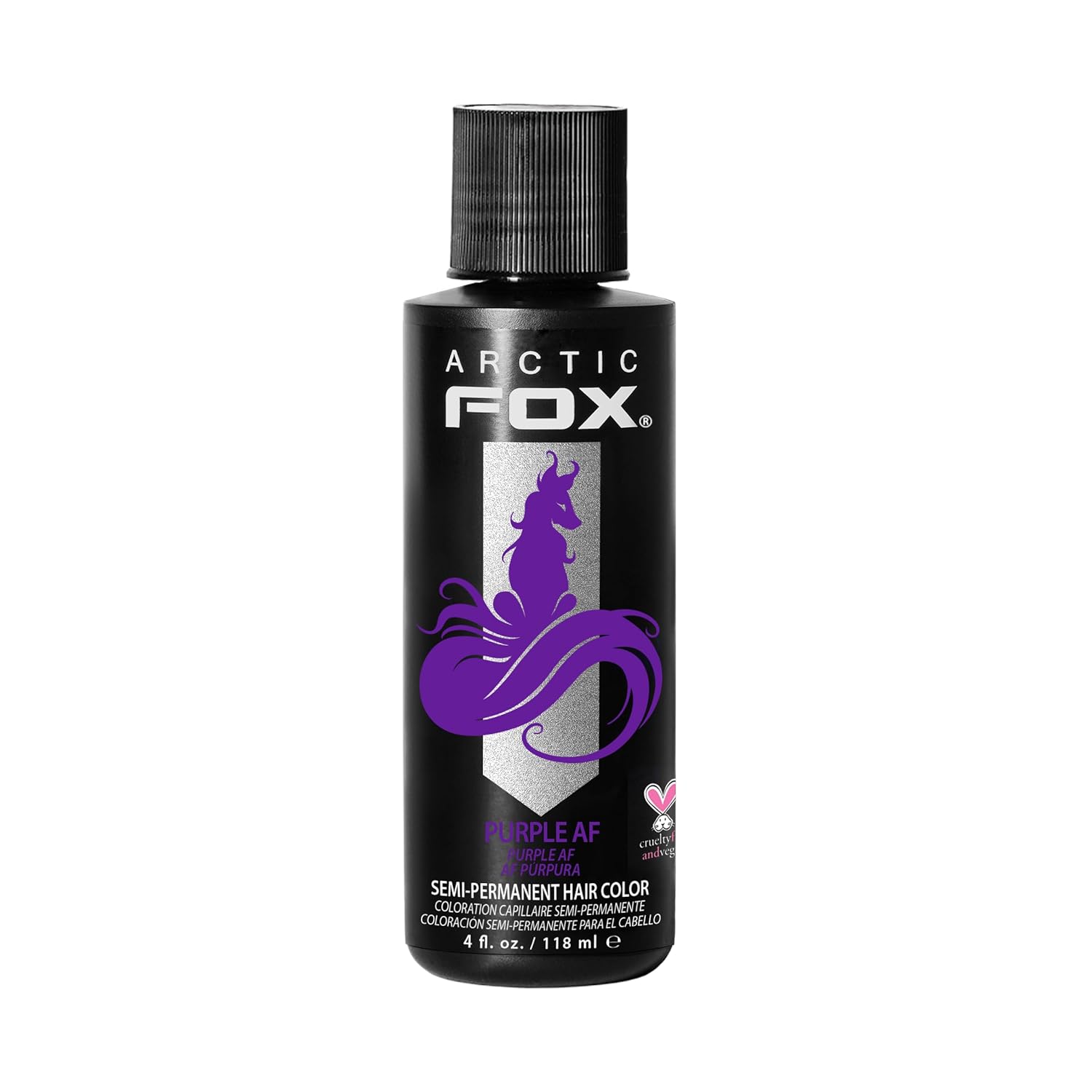 Showcases the product's vibrant purple color and brand identity to attract customers looking for bold hair dye options.