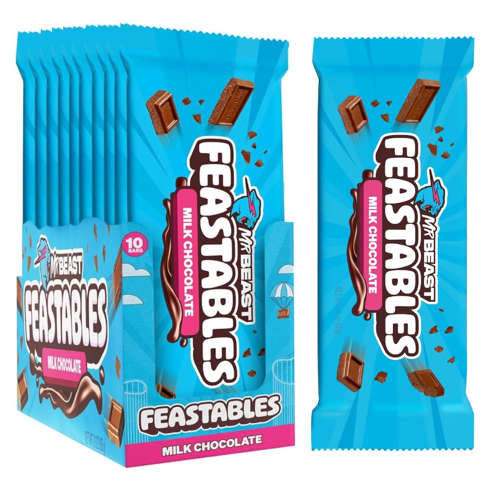Shows the product packaging and individual bars to highlight the multipack offering and brand identity. Displays multiple chocolate bars to showcase the product's milk chocolate flavor and quantity…