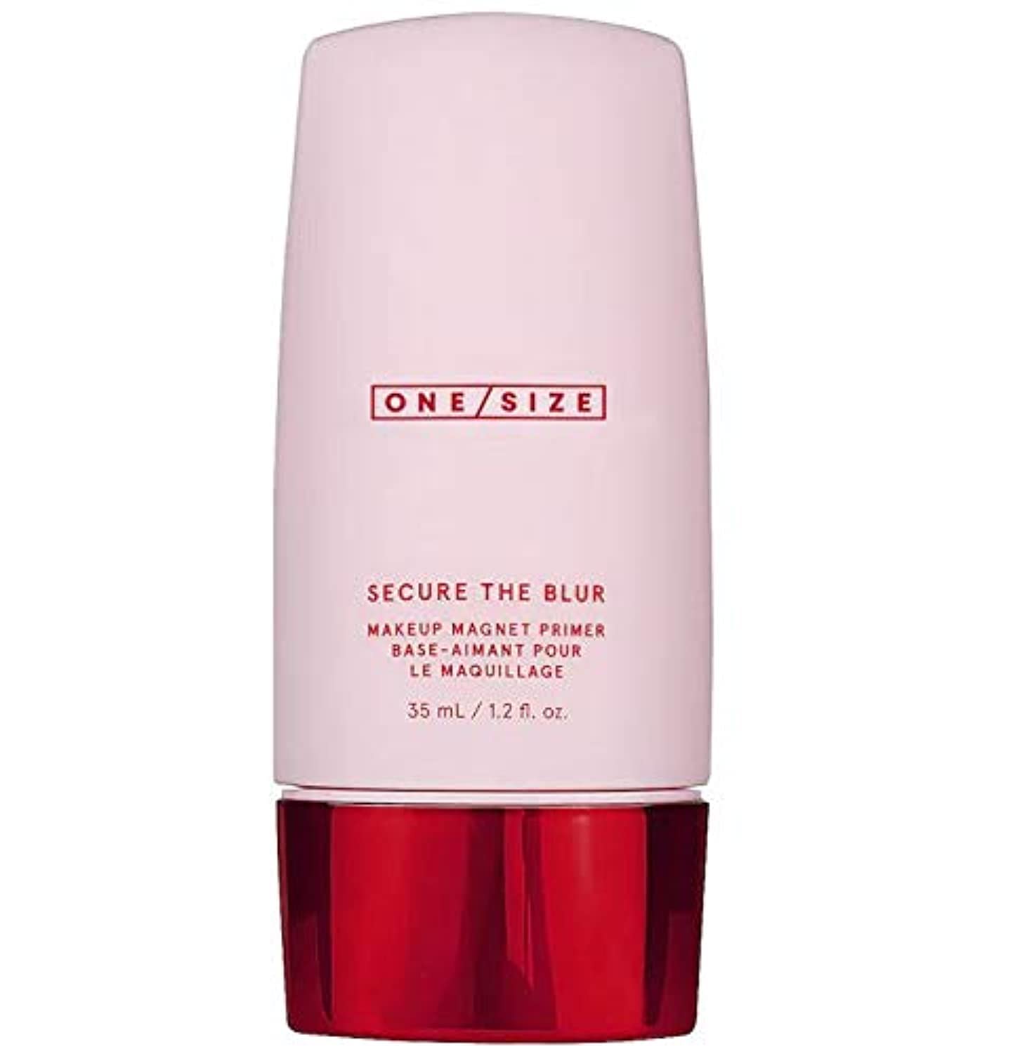 Showcases the product's packaging and clearly displays its name and function as a makeup primer.