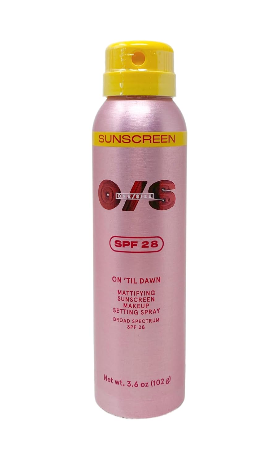 Showcases the product's packaging and key features like SPF rating and multifunctional use as sunscreen and makeup setting spray.