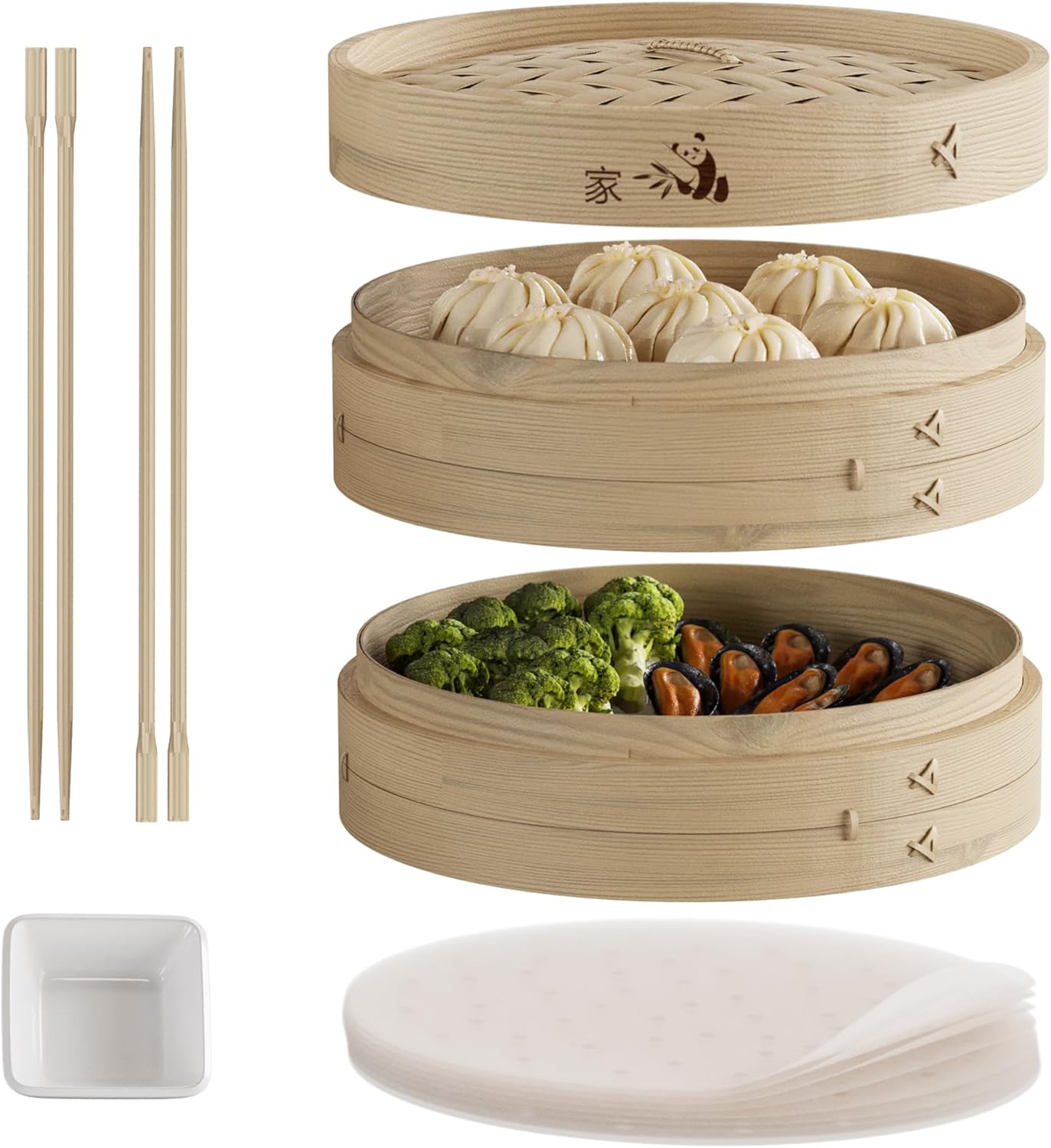 Prime Home Direct Bamboo Steamer Basket 10-Inch: Hero Images