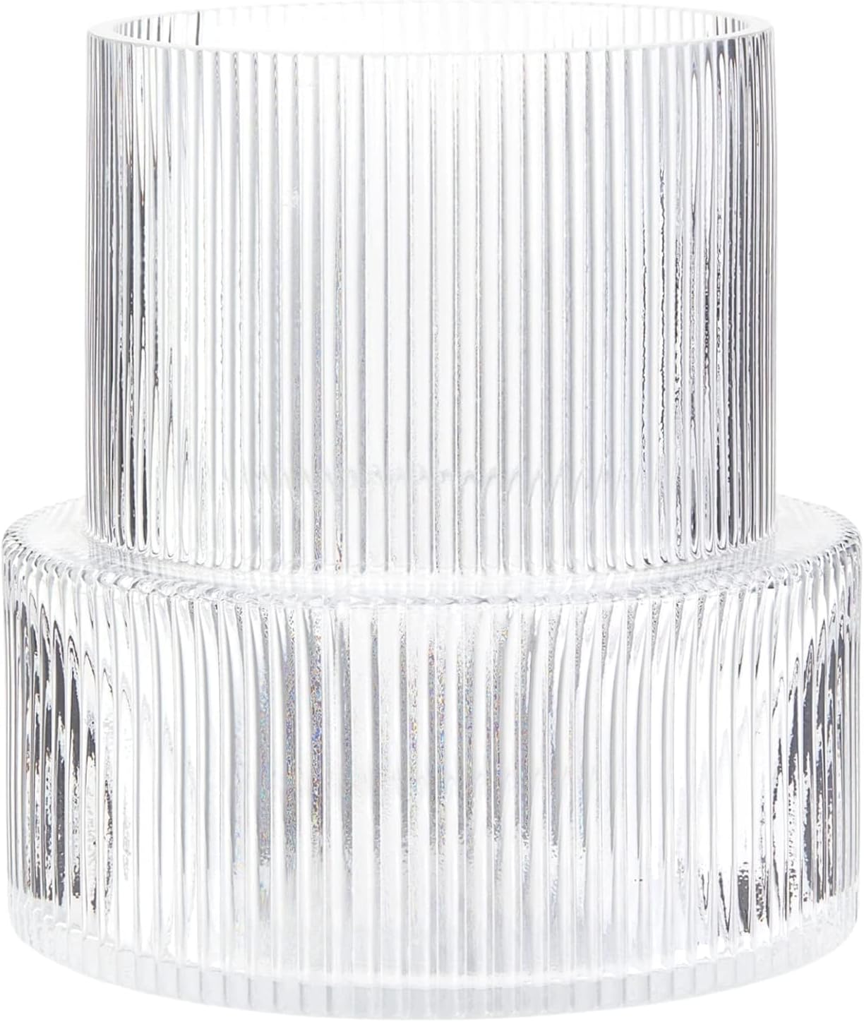 Showcases the product's transparent, ribbed glass design to highlight its aesthetic appeal and quality craftsmanship.