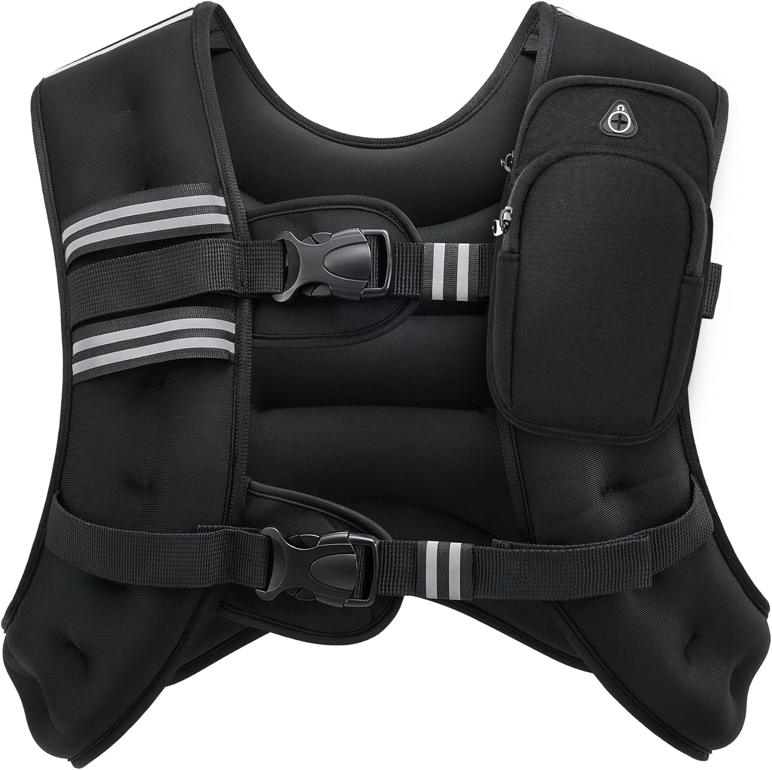 Showcases the product's design and features, highlighting its adjustable straps and pockets for added functionality.