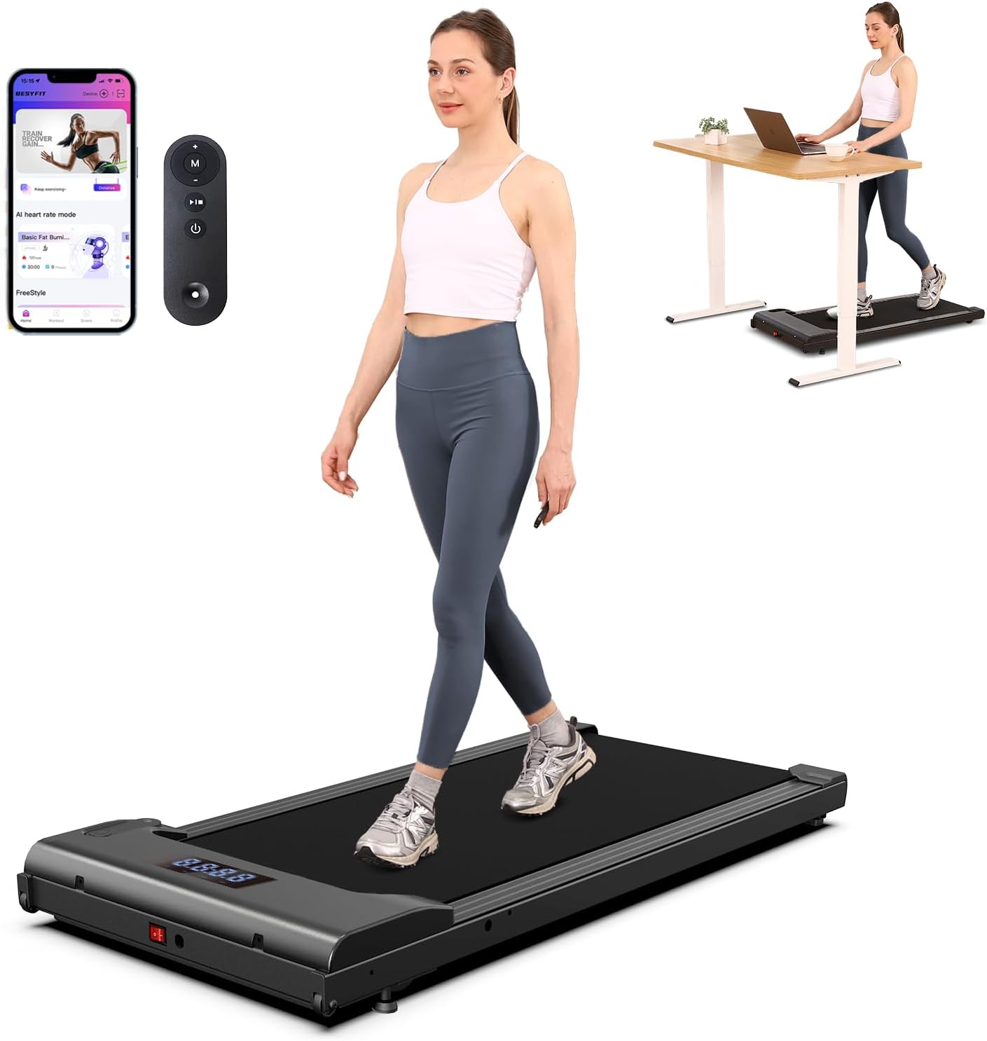 Lichico Walking Pad Under Desk Treadmill，Portable Small Treadmills for Home and…: Hero Images