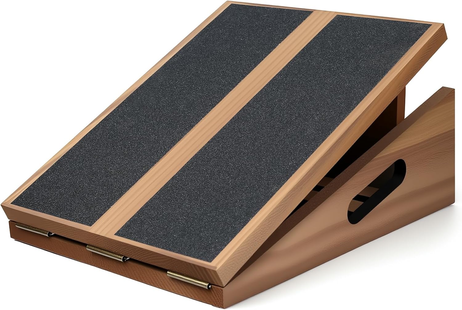 Showcases the product's adjustable design and non-slip surface, emphasizing its functionality and safety features.