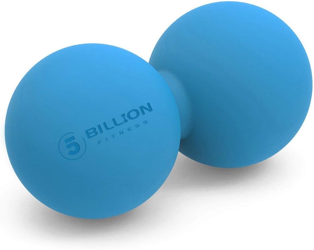 Showcases the product's simple, spherical design and bright blue color to attract attention and convey its purpose as a fitness or massage tool.