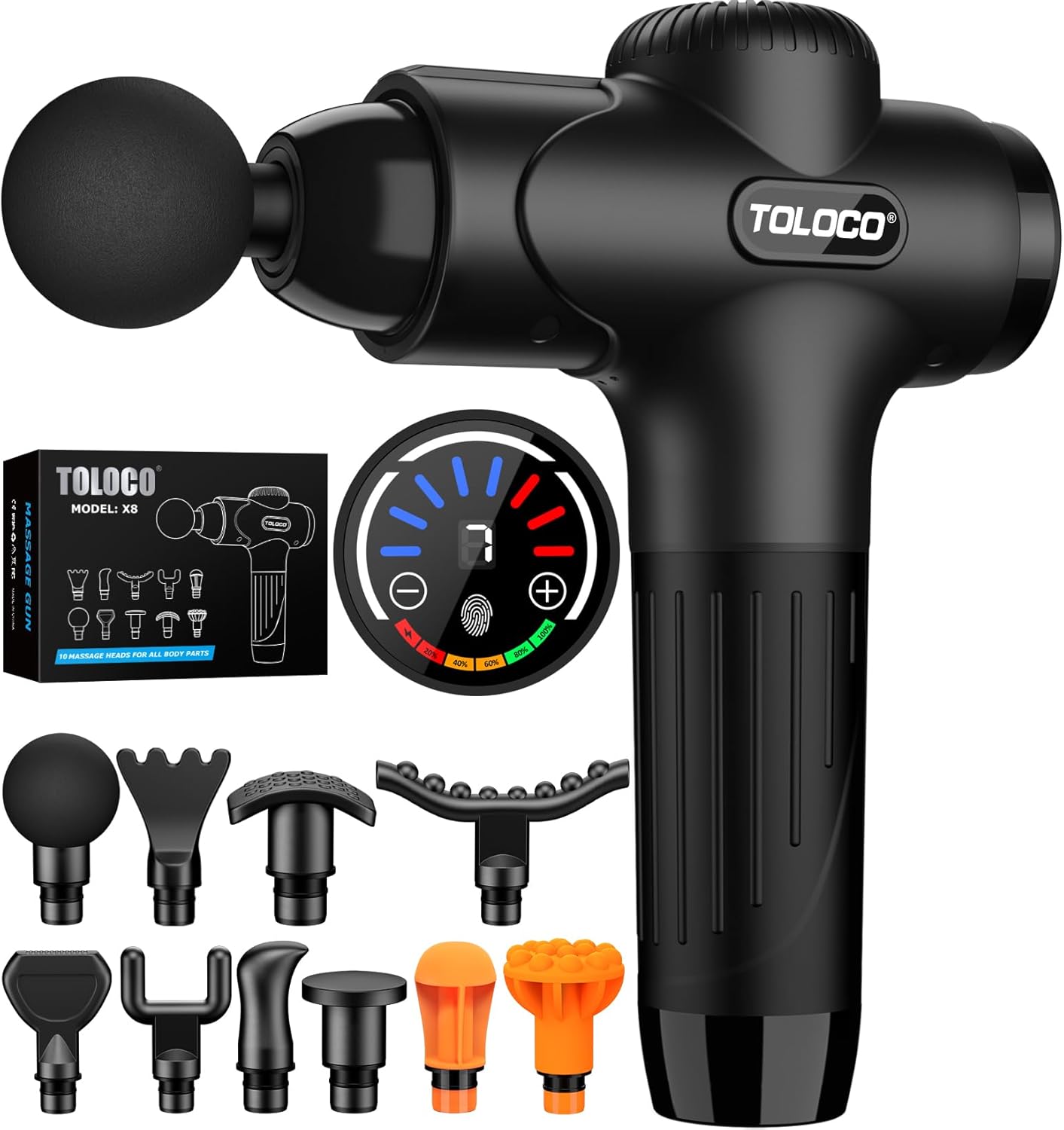 Showcases the main product and its included accessories to demonstrate versatility and value. Highlights the various attachments included, emphasizing the product's adaptability for different body…
