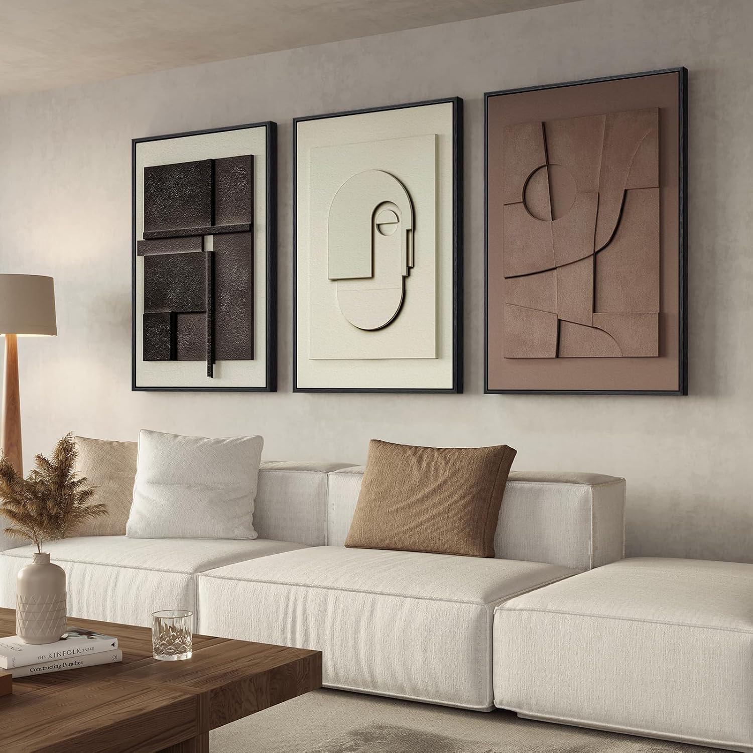 Showcases the product in a stylish, contemporary living room setting to demonstrate how it enhances home decor.