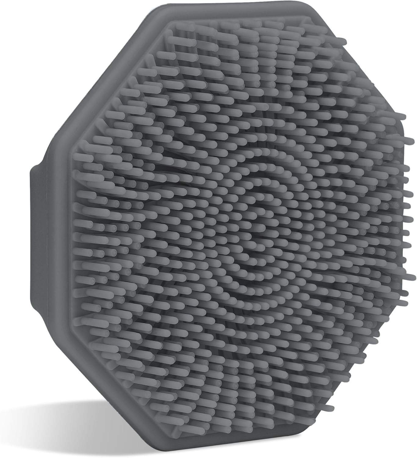 Showcases the product's distinctive octagonal shape and textured bristle surface, highlighting its unique design and functionality.