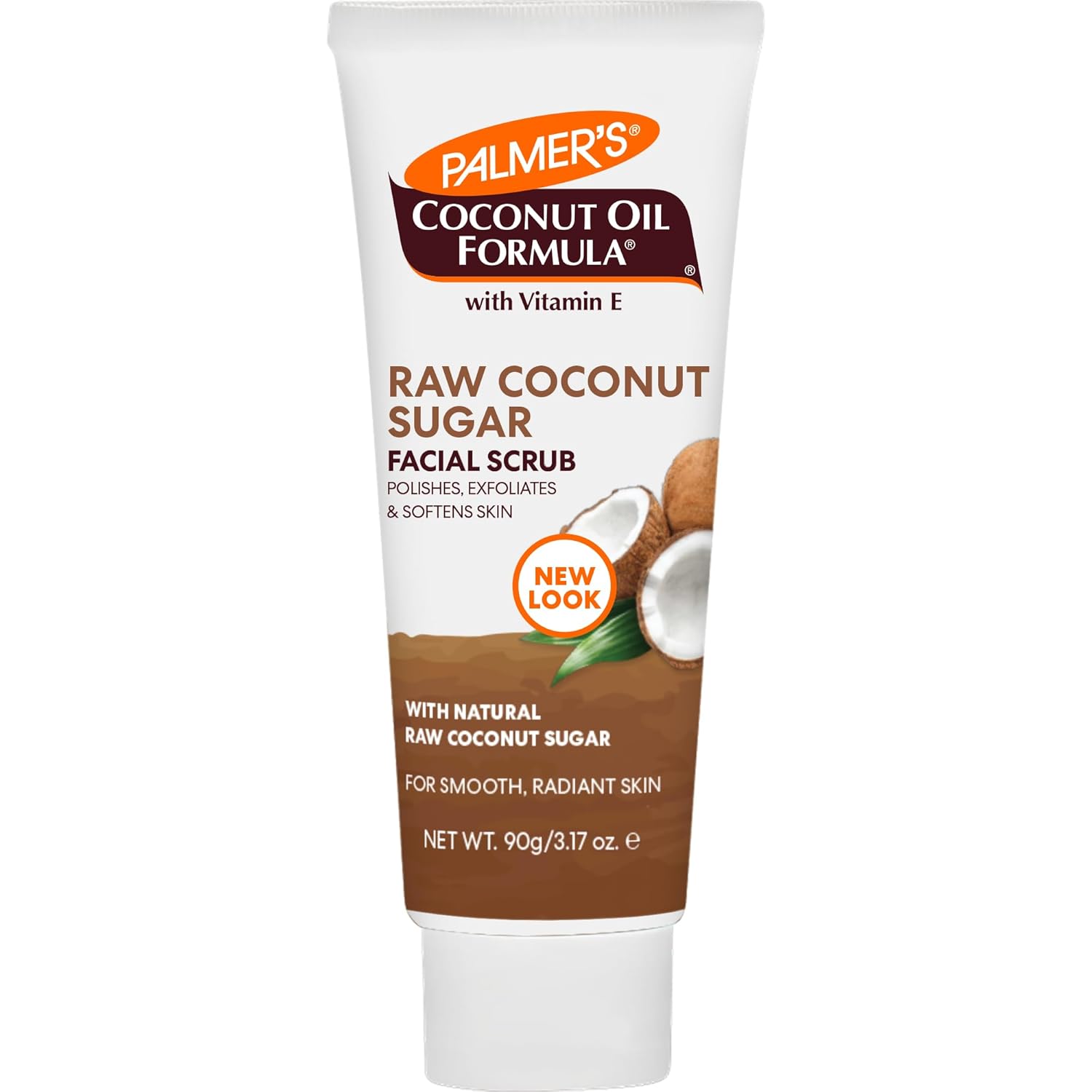 Showcases the product's packaging and highlights its key ingredients (coconut oil, raw coconut sugar) to appeal to consumers seeking natural skincare solutions.