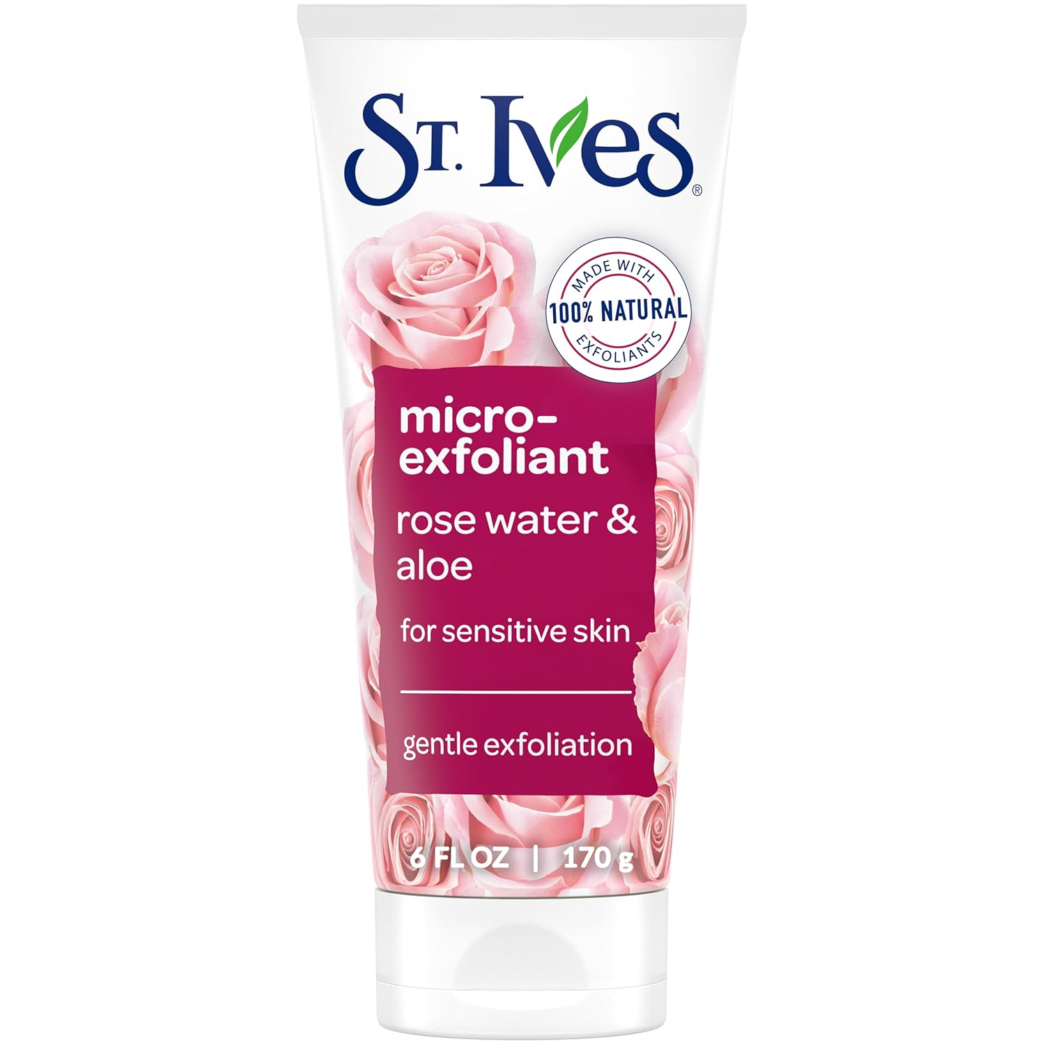 Showcases the product's packaging and key ingredients to highlight its gentle exfoliation properties for sensitive skin. Displays the product packaging to emphasize brand recognition and communicate…