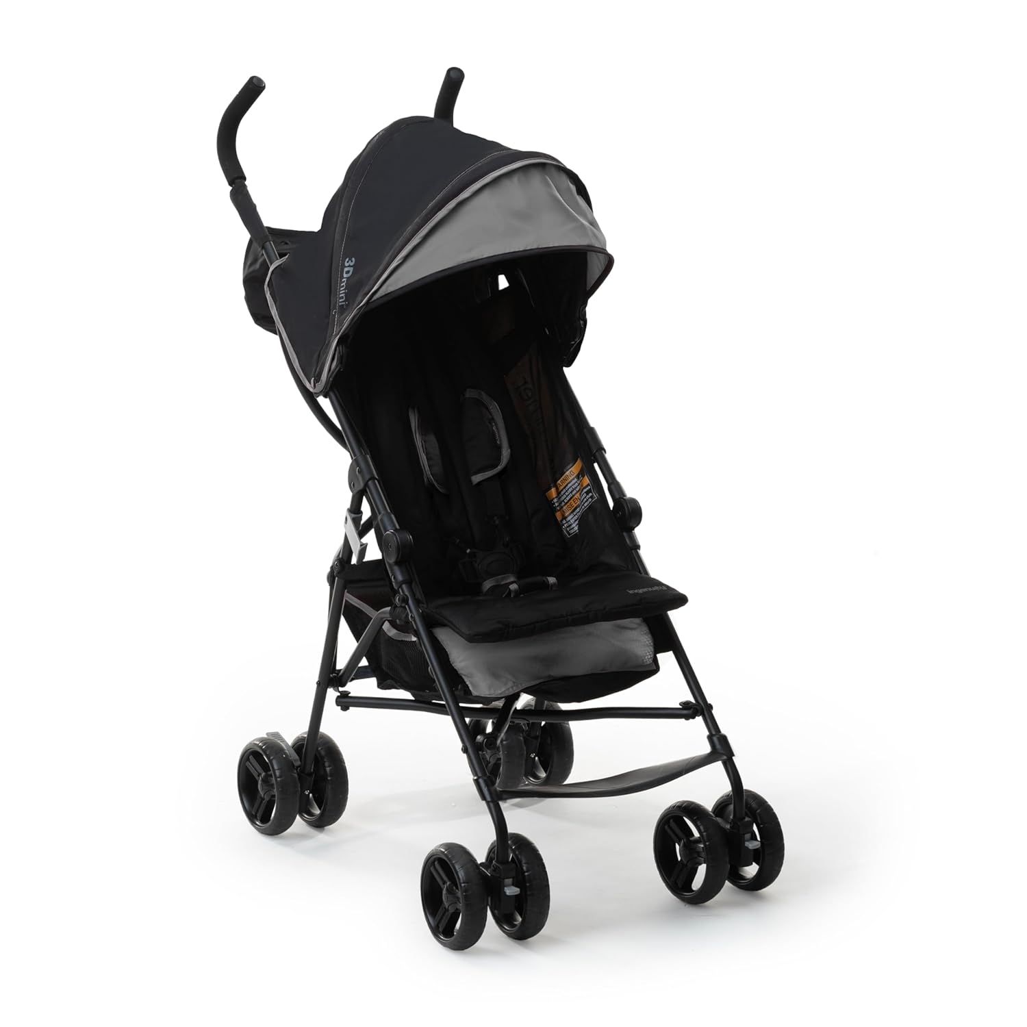 Showcases the full stroller product against a white background to clearly display its design and features.