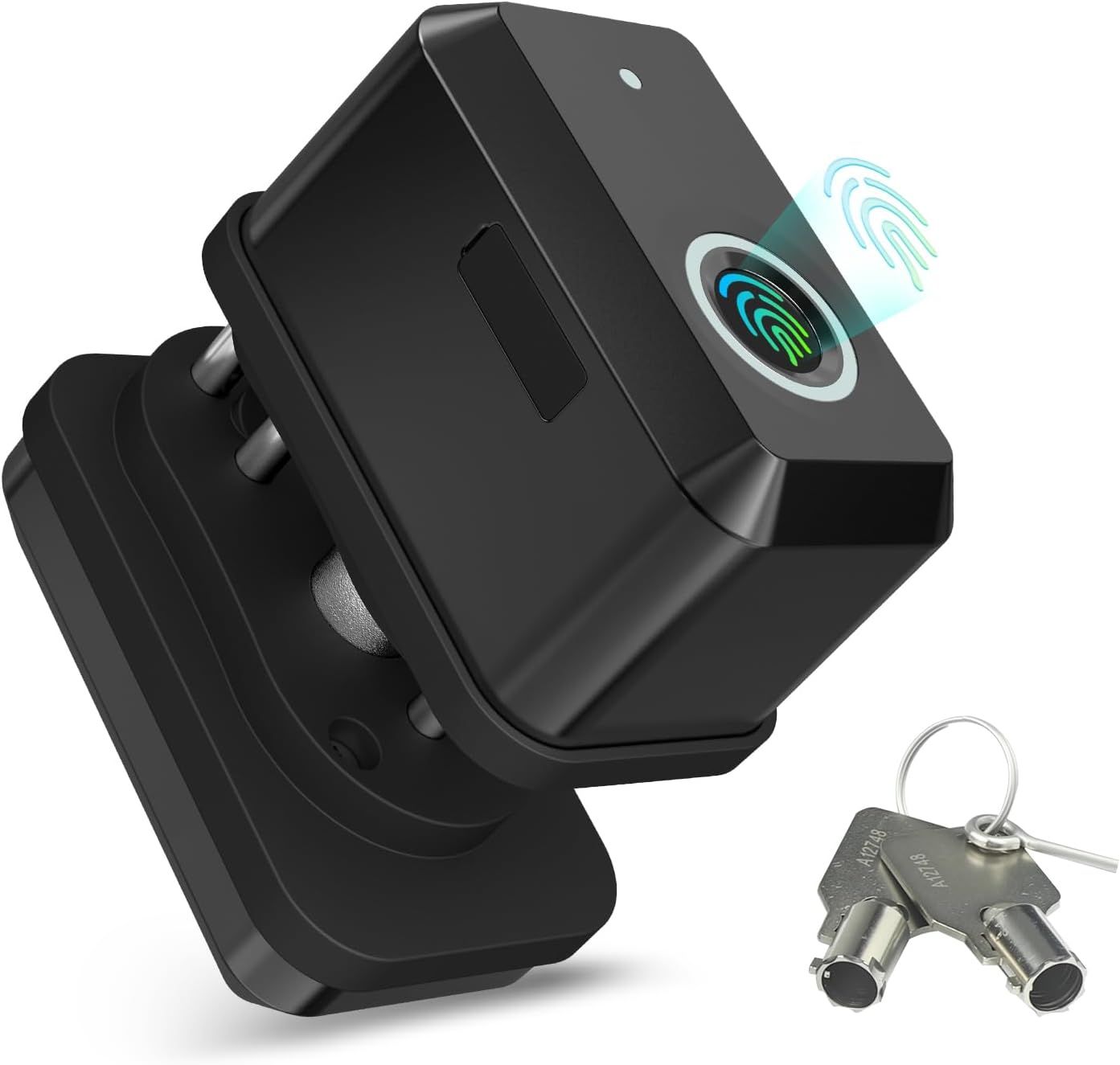 Shows the buyer exactly what is included in the purchase: the main locking device and the physical keys needed to operate it.