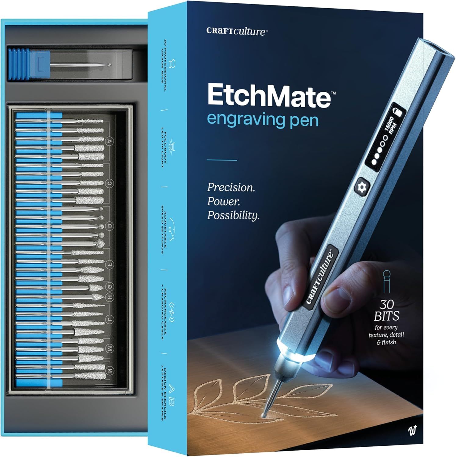 Shows the product in its branded retail packaging to communicate professionalism, brand identity, and what the customer will receive upon delivery. Displays all included components and accessories…