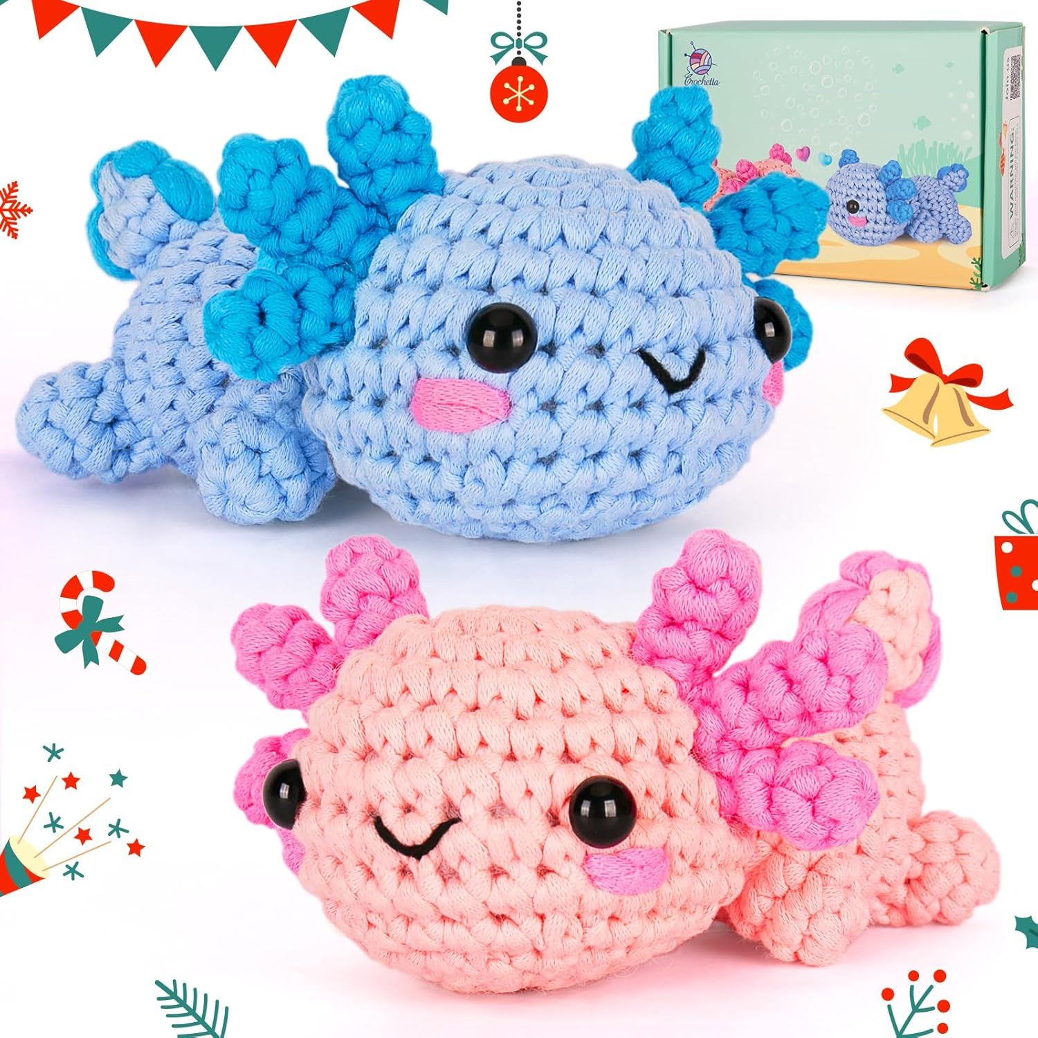 Enhances visual appeal with festive holiday graphics like ornaments, bells, and banners to create emotional connection and seasonal excitement for shoppers. Shows the product alongside its branded…