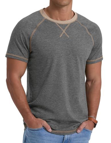 Shows how the t-shirt fits on a male body to help shoppers visualize the product's appearance, fit, and styling when worn.