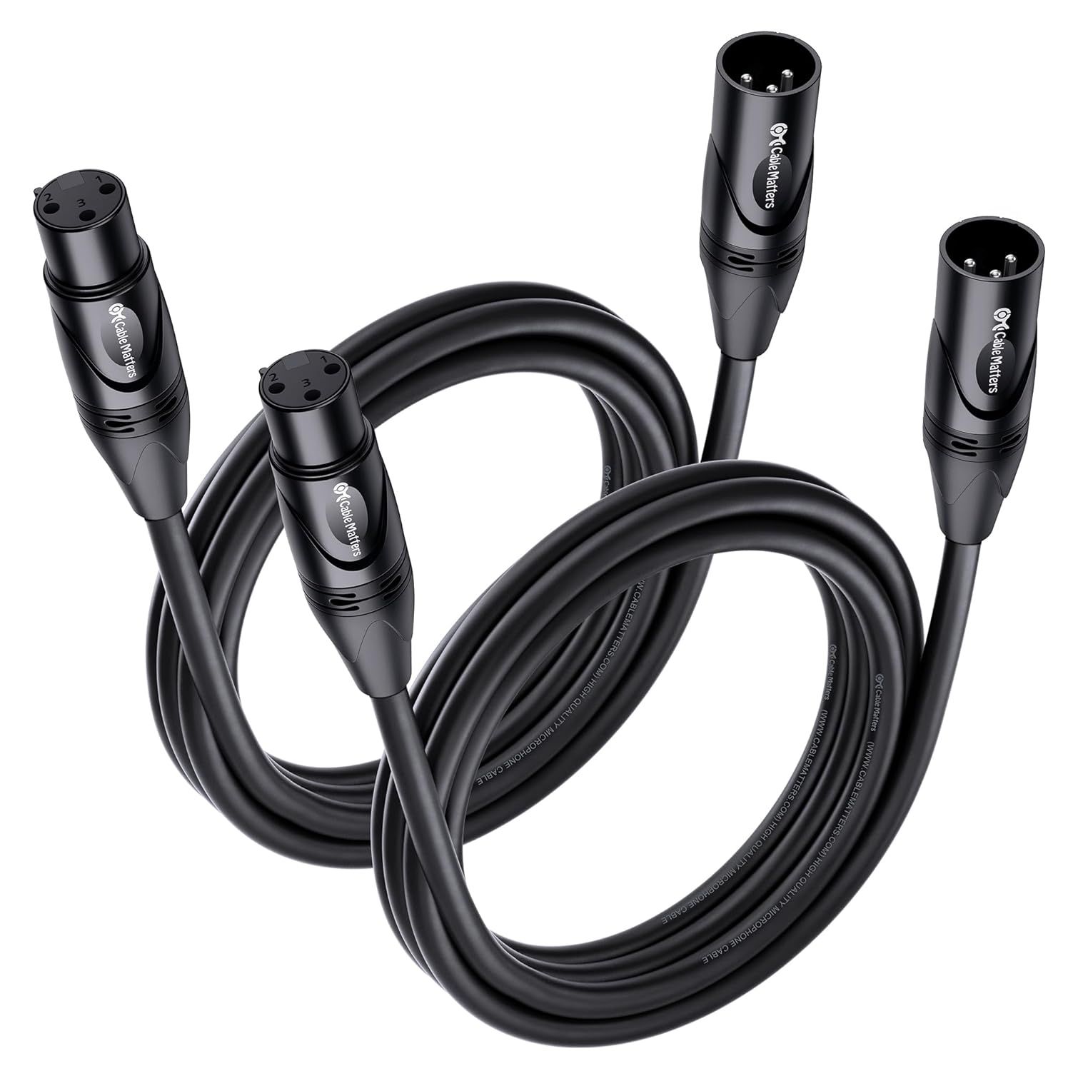 Displays the core product clearly on a white background to help shoppers quickly identify the XLR cables being sold.