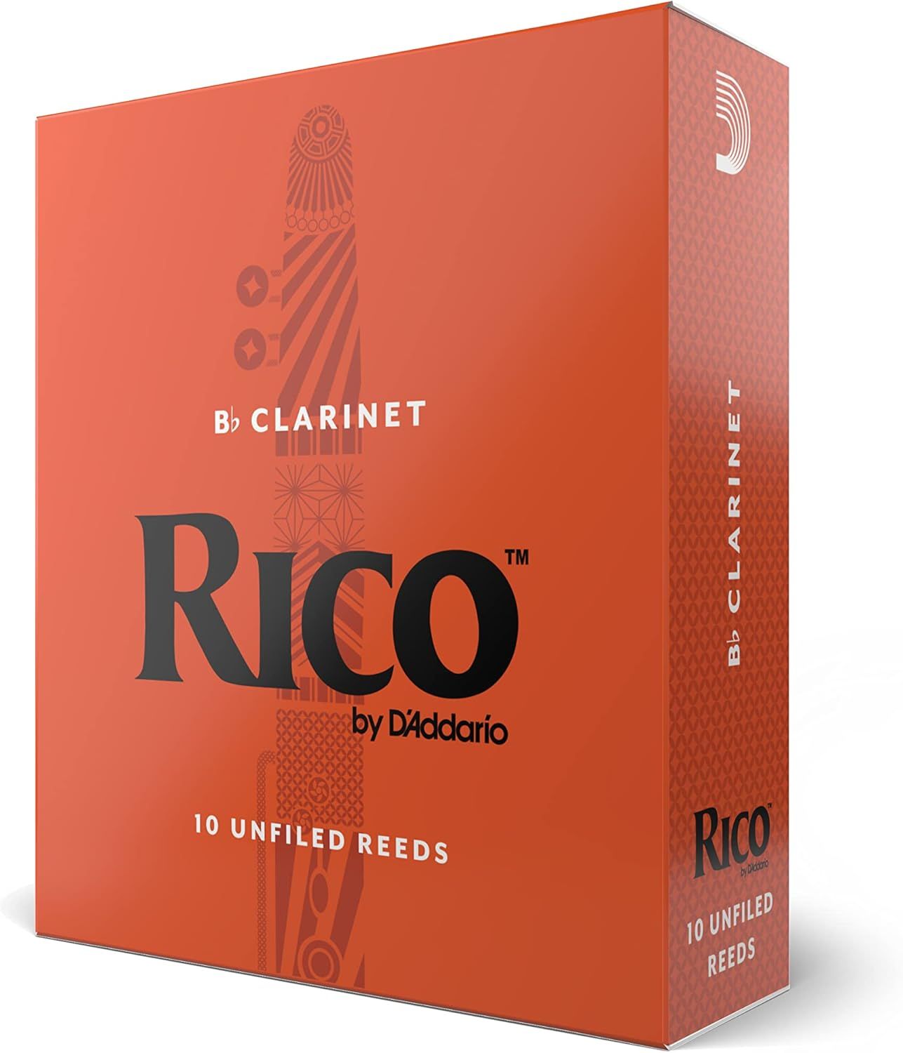Shows the professional retail packaging of the clarinet reeds to communicate brand quality and what the customer will receive.