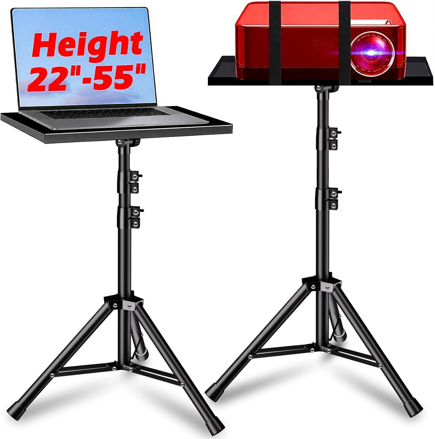 Shows the core product clearly with its adjustable height feature to help shoppers understand the stand's versatility and range of use.