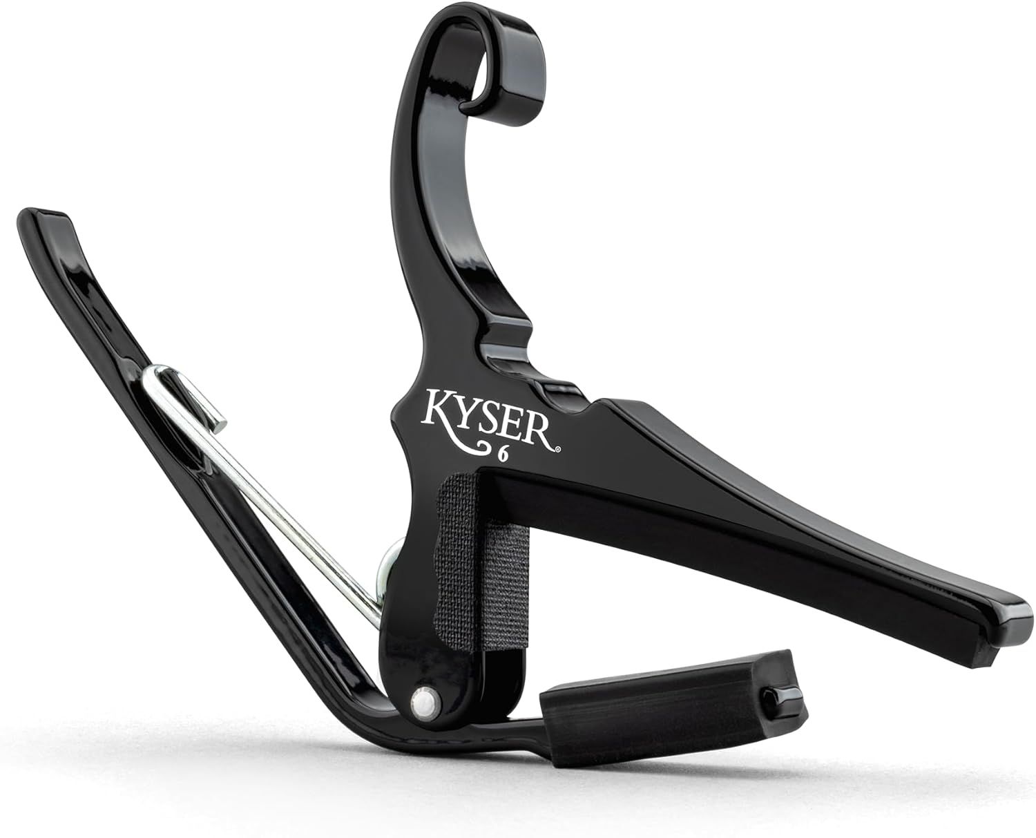 Displays the core product clearly on a white background to help shoppers identify the guitar capo and its design features.