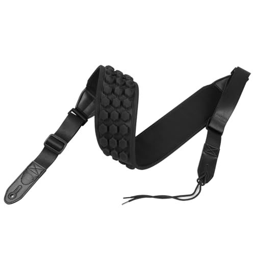 Displays the complete camera strap product clearly on a white background to help shoppers identify the item and its key features including the padded shoulder section and adjustable straps.