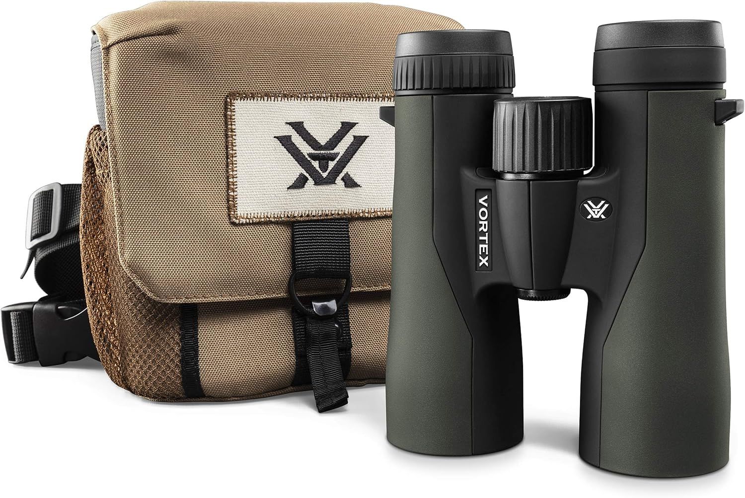 Shows the core product binoculars alongside the included carrying case to communicate what the buyer receives and the professional quality of the optics. Demonstrates that a protective carrying case…