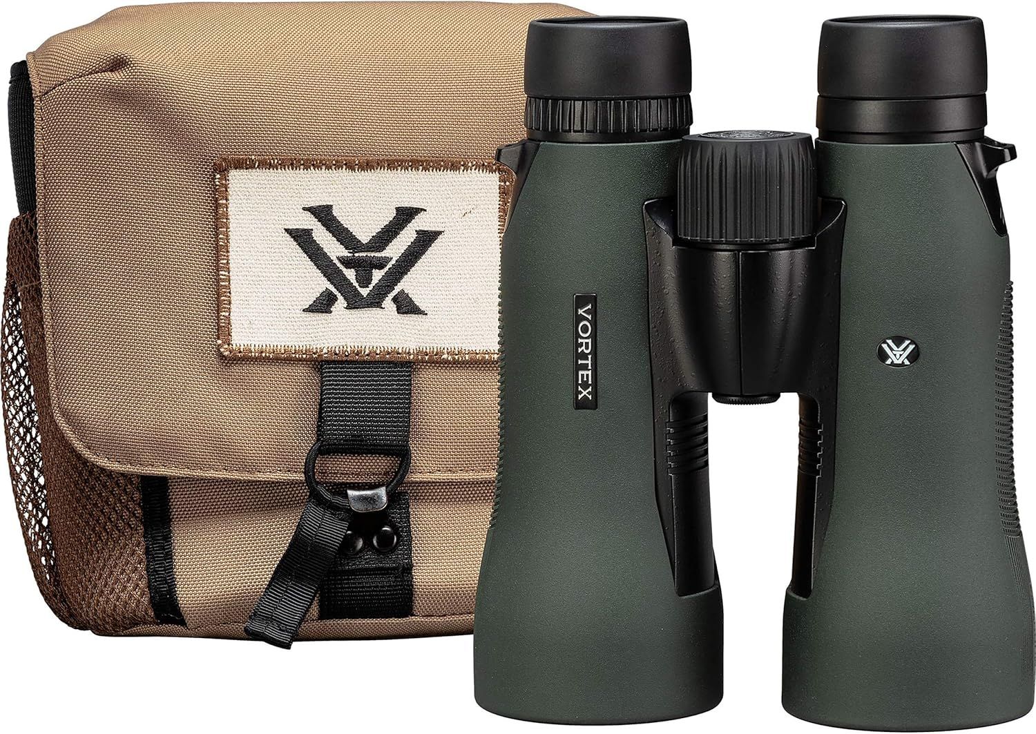 Shows the core binoculars product alongside its included carrying case to communicate what the buyer receives and emphasize portability and protection. Highlights the included protective carrying…