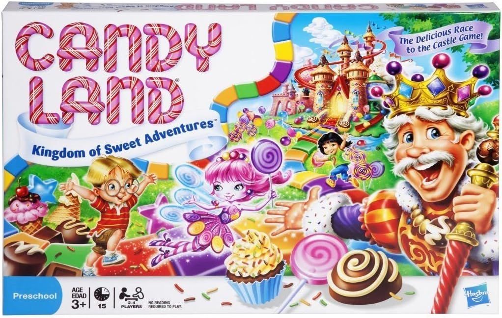 Shows the complete retail packaging to help shoppers understand what they will receive and to communicate the game's theme and visual appeal. Displays the Candy Land board game product in its…