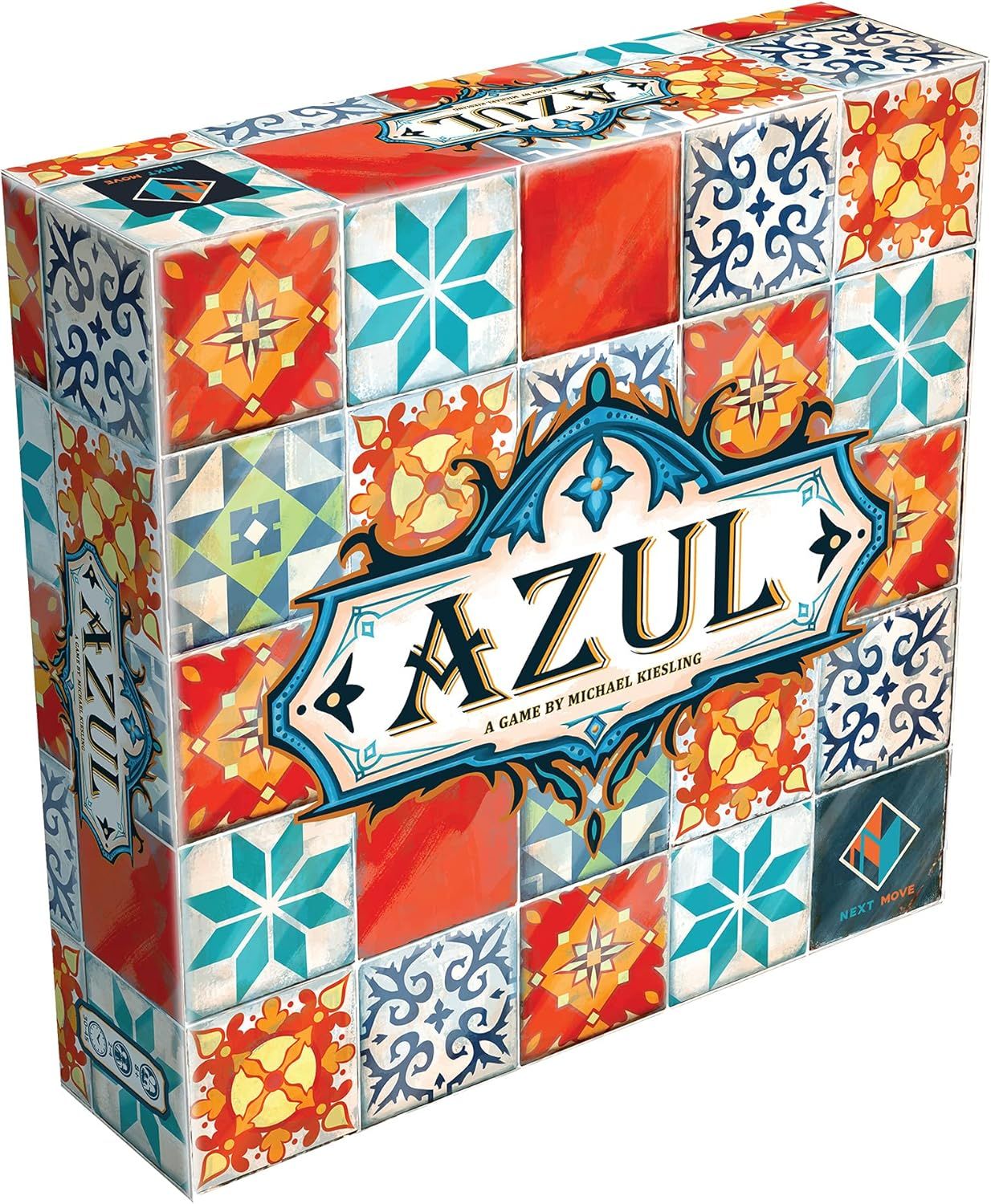 Shows the physical retail packaging with colorful tile-pattern design to communicate the product's aesthetic theme and help shoppers identify it on shelves or in delivery. Displays the core sellable…