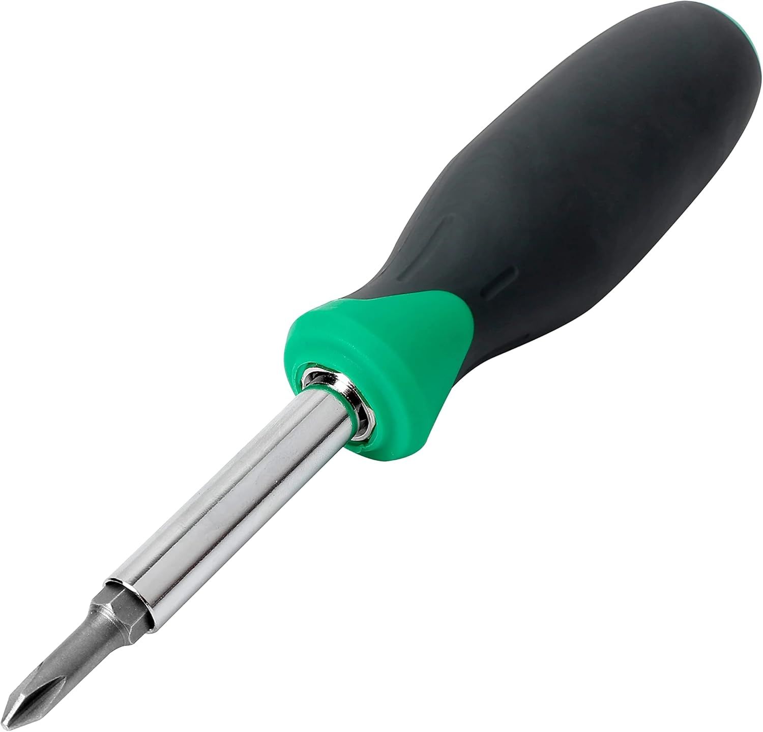Displays the core product clearly on a clean white background to show the screwdriver's design, ergonomic handle with green accent, and professional construction.