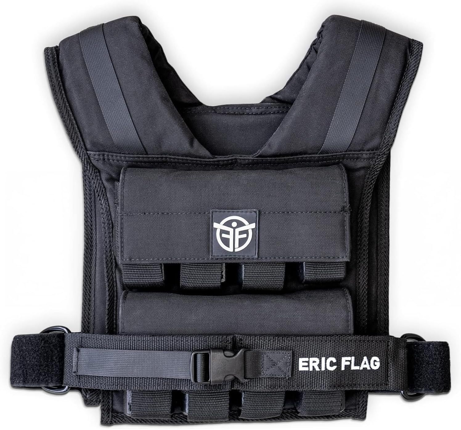 Displays the weighted vest product clearly on a white background to show its construction, straps, and overall design, helping shoppers understand what they will receive.