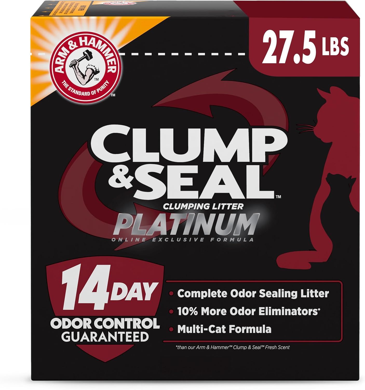Shows the actual retail packaging the buyer will receive, communicating the brand, product type, size, and key benefits like 14-day odor control to help shoppers make an informed purchase decision.