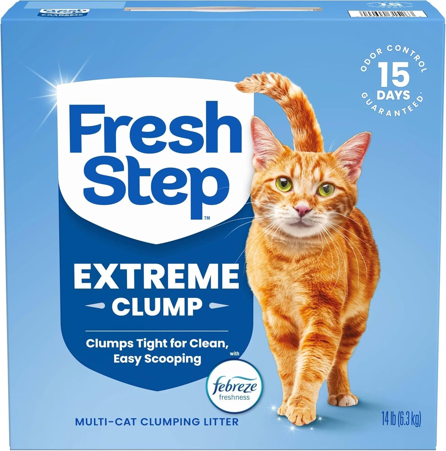 Shows the product in its retail packaging to help shoppers recognize what they will receive and understand the brand, product type, and key features at a glance. Features an orange tabby cat on the…