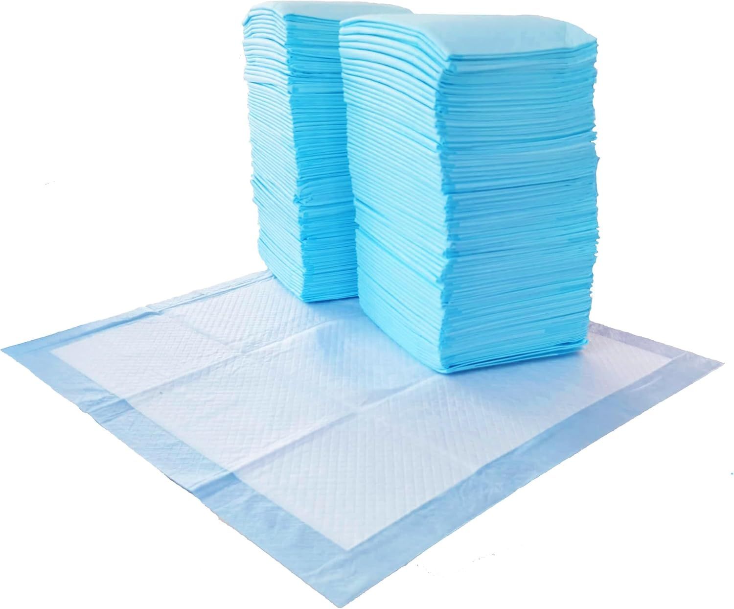 Shows the core product as a large quantity multi-pack of disposable pads, clearly displaying the volume and individual unit to communicate value and what the buyer receives.