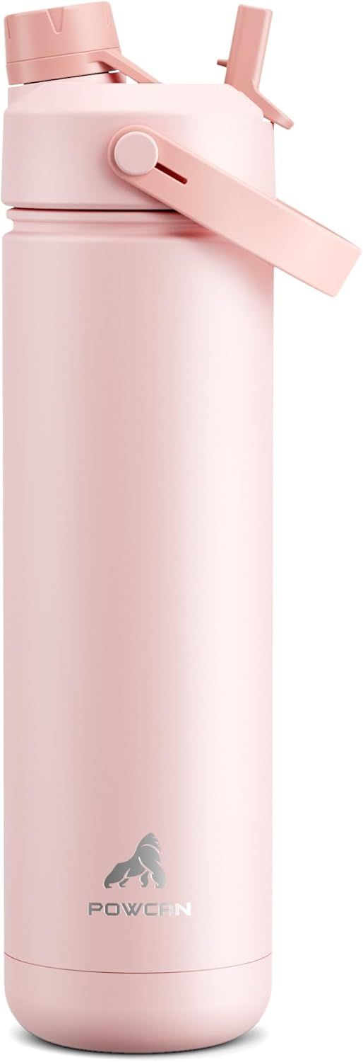 Displays the core product clearly on a white background to show the bottle's design, color, and functional features including the flip-top straw lid and carrying strap.