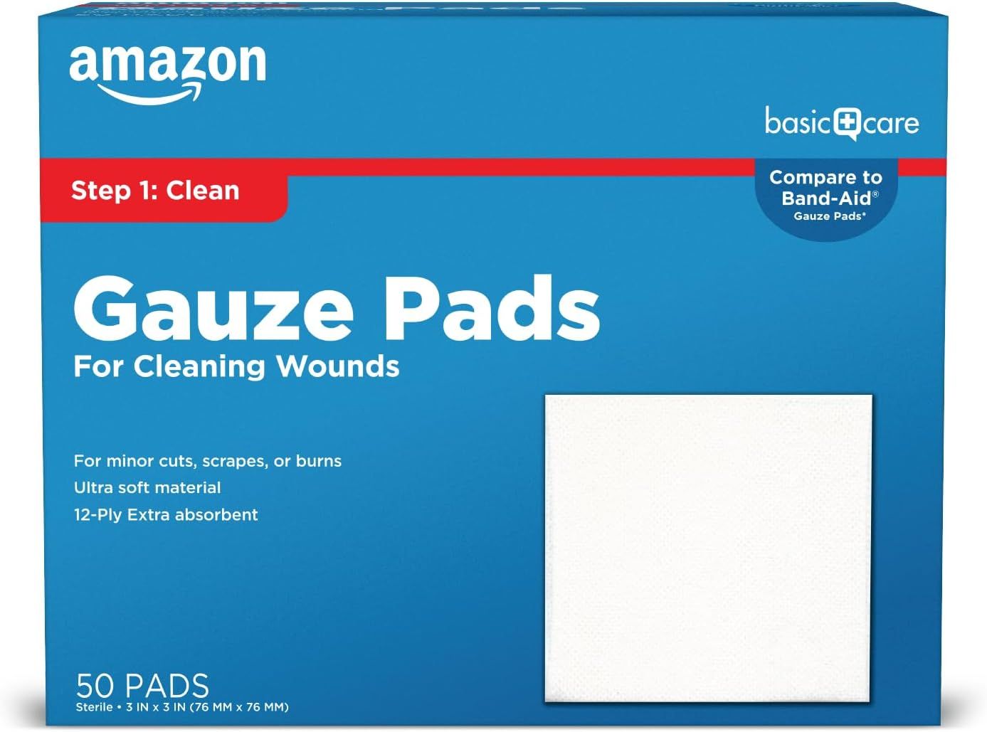 Shows the retail packaging to help shoppers identify the product on the shelf and understand key features like quantity, size, and comparison to name brands.