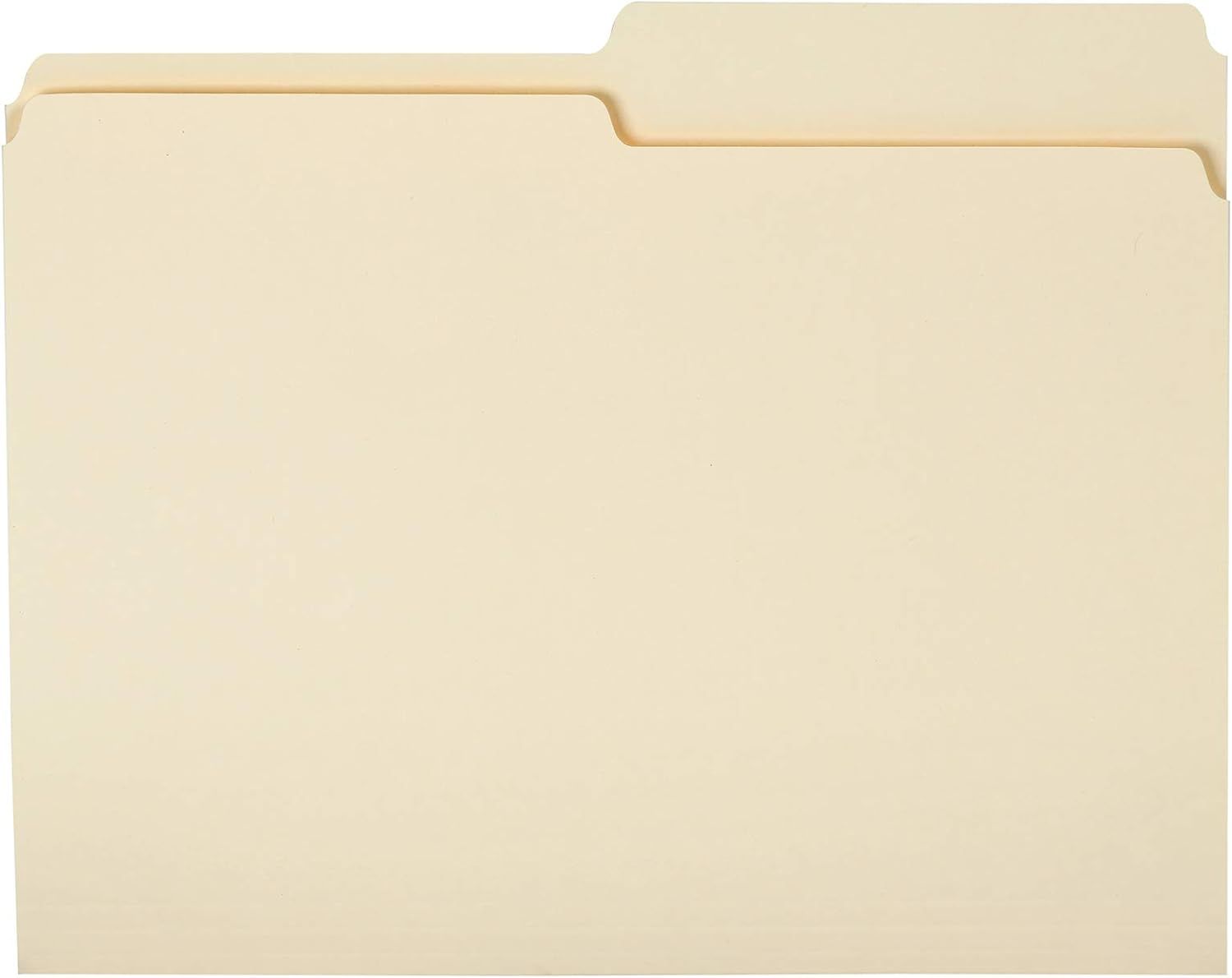 Shows the core product clearly - manila file folders with tabs - allowing shoppers to see exactly what they are purchasing.