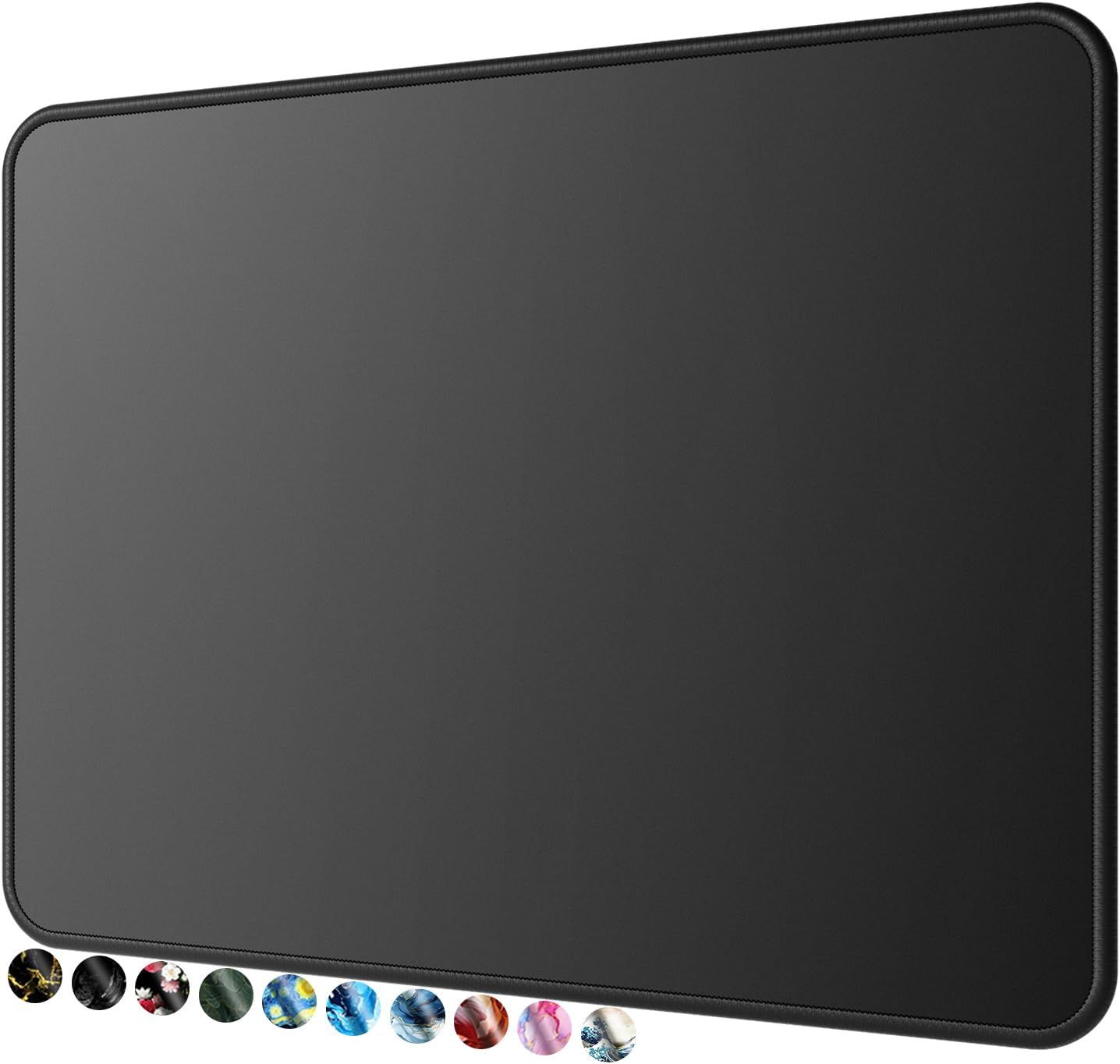 Shows the core product, a mouse pad, in a clear catalog-style presentation so shoppers can see its shape, size, and stitched edges. Displays multiple selectable design and color variants available…