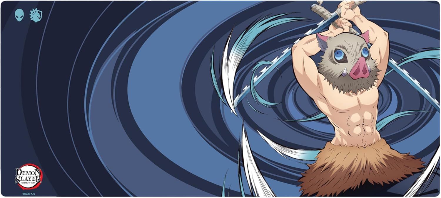 Displays the core product, a gaming mouse pad featuring anime character artwork from Demon Slayer, to show shoppers the design and visual appeal of the mat.