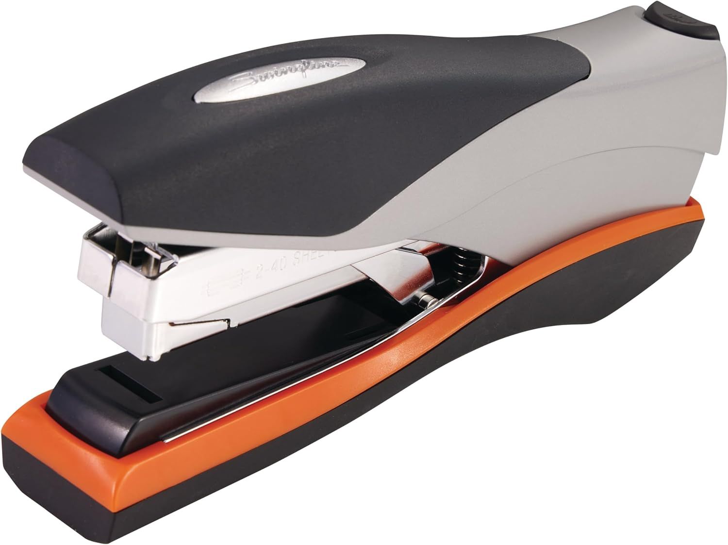 Displays the core product, a modern office stapler with ergonomic design and color accents, clearly showing its form and construction to help shoppers understand what they are purchasing.