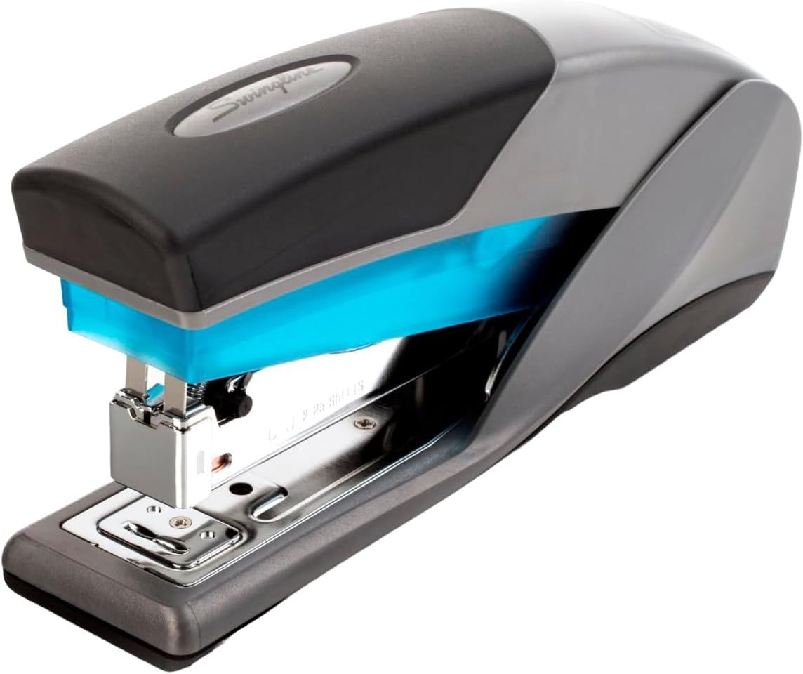 Displays the stapler as the core sellable product with clear visibility of its design, form factor, and key features to help shoppers evaluate the item. Shows the stapler in an open position to…
