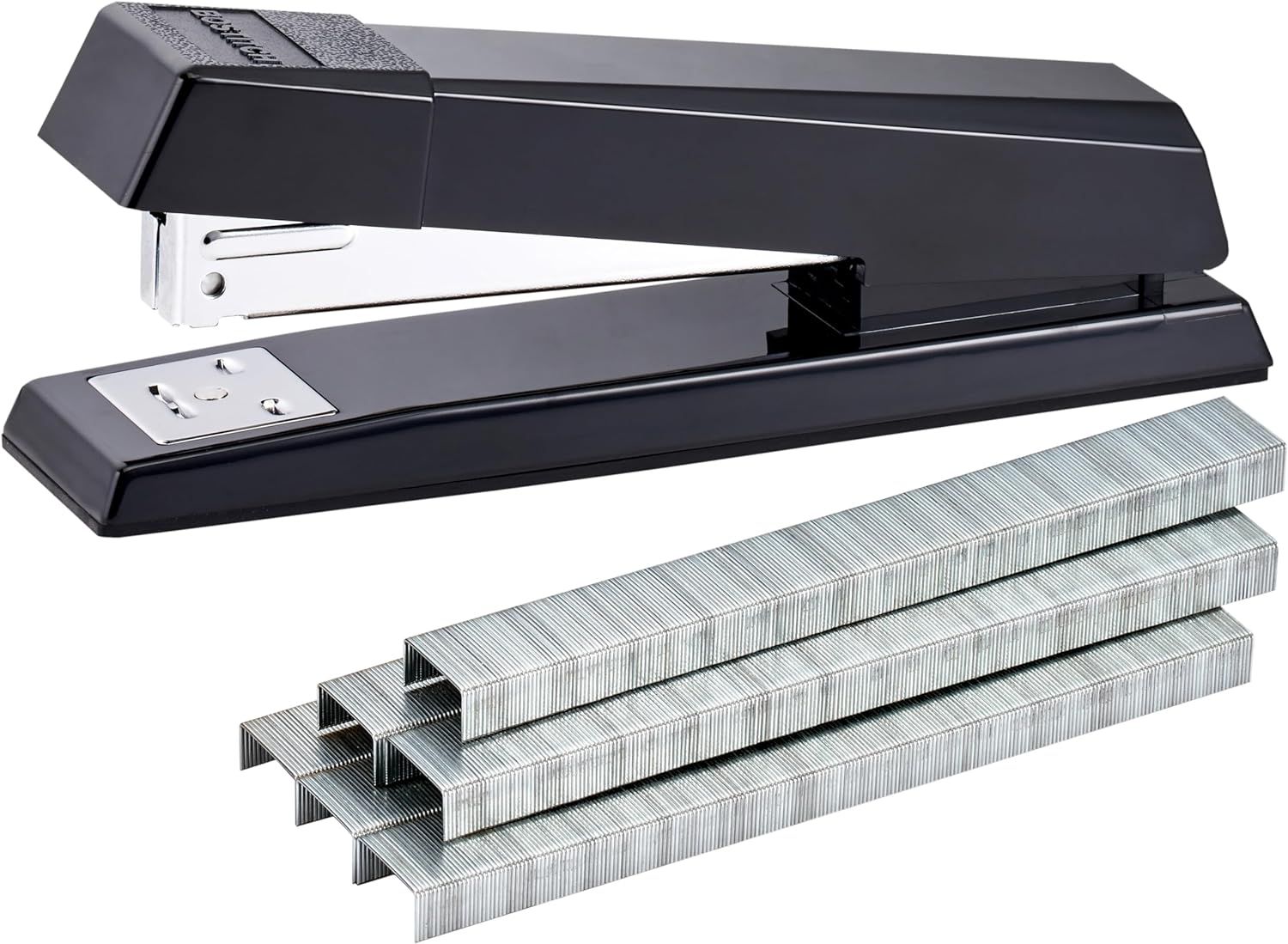 Shows the stapler as the main sellable product in a clean, catalog-style presentation to help shoppers clearly identify what they are purchasing. Demonstrates that the product comes with staple…