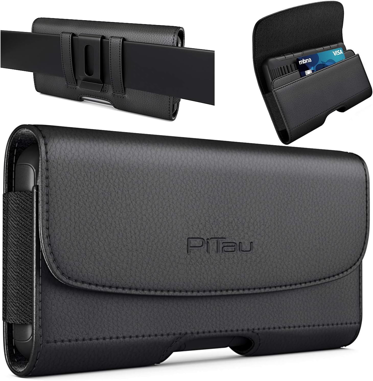 Shows the core product—a leather belt clip phone case with card storage—and demonstrates its key features including the belt attachment mechanism and card holder functionality. Demonstrates how the…