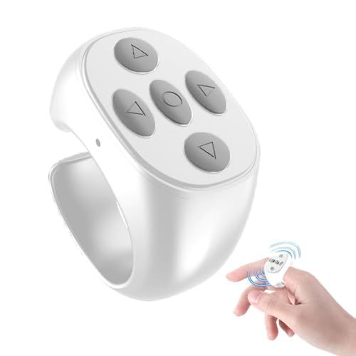 Shows the core product clearly with its button layout and ergonomic ring design to help shoppers understand what they are purchasing. Demonstrates how the remote control is used by showing a hand…