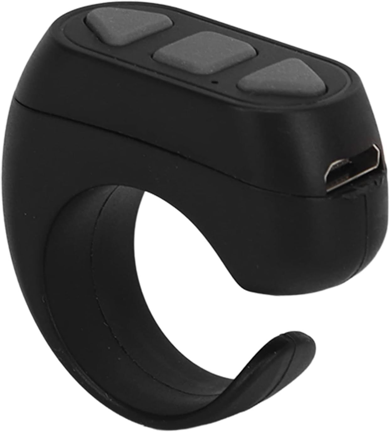 Shows the core wearable ring product with its button controls and charging port, allowing shoppers to understand the form factor and key interface elements.