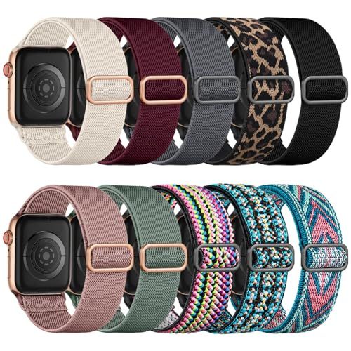 Displays the core product—a collection of watch bands in various colors and patterns—to show shoppers the variety and design options available. Showcases the multiple selectable color and pattern…